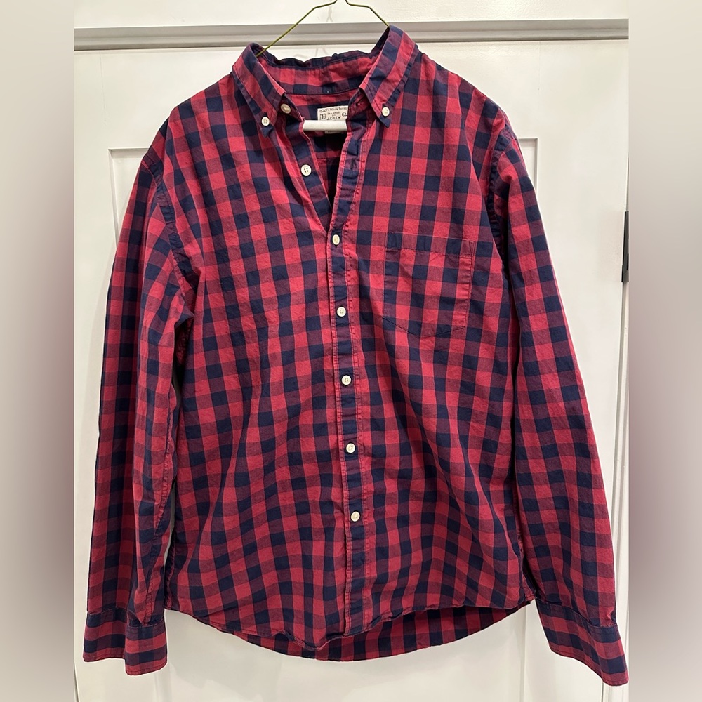 Jcrew Men’s Button Down Checkered Shirt, Size L